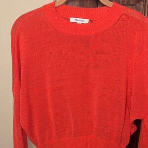 Madewell Vibrant orange open knit Sweater